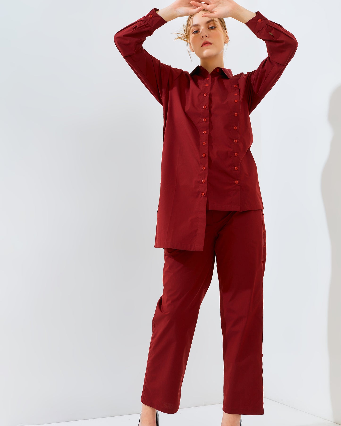 Button Set Maroon