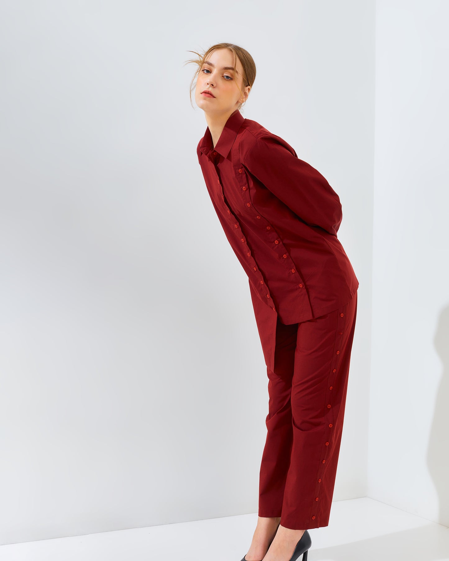 Button Set Maroon