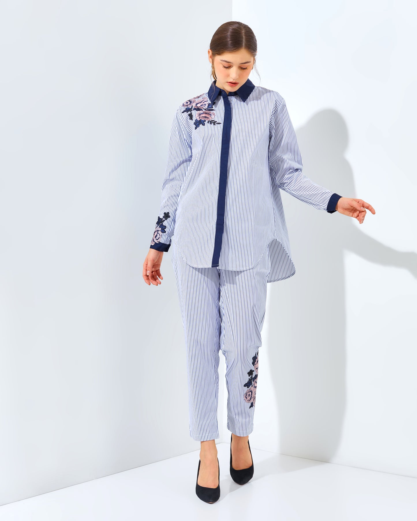 Rachella Rose Stripes Navy Set