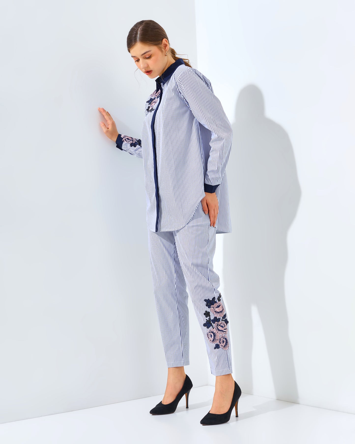 Rachella Rose Stripes Navy Set