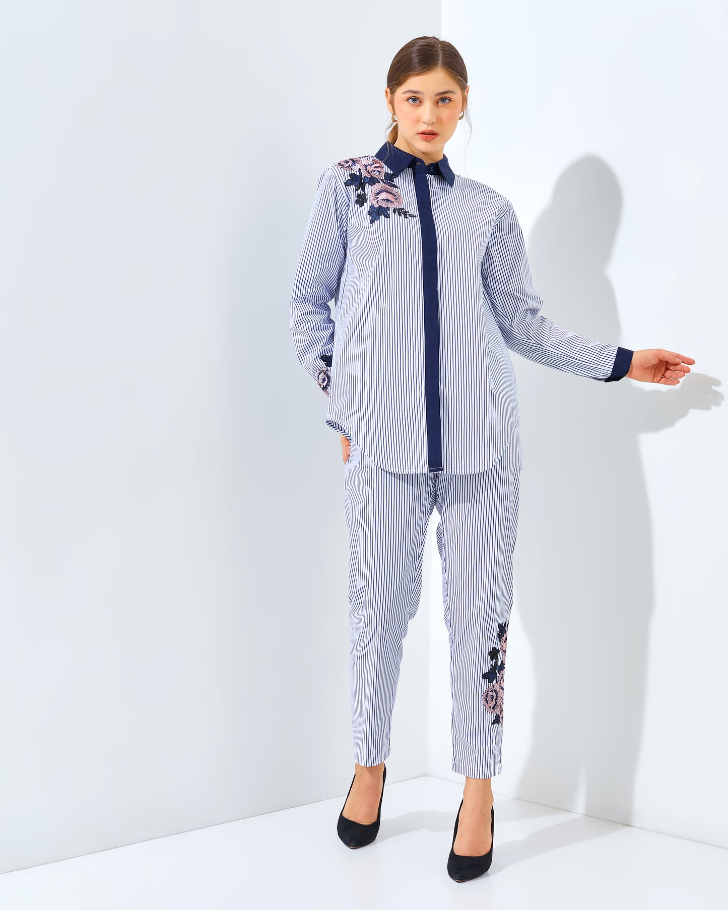 Rachella Rose Stripes Navy Set