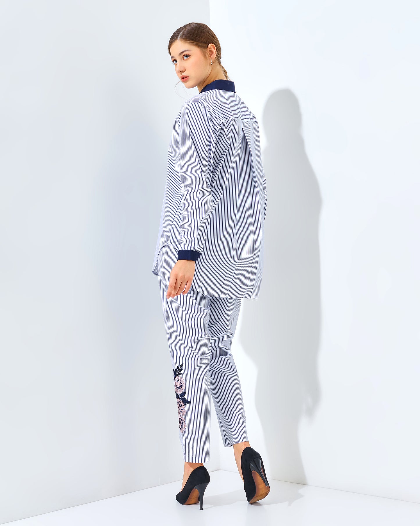 Rachella Rose Stripes Navy Set