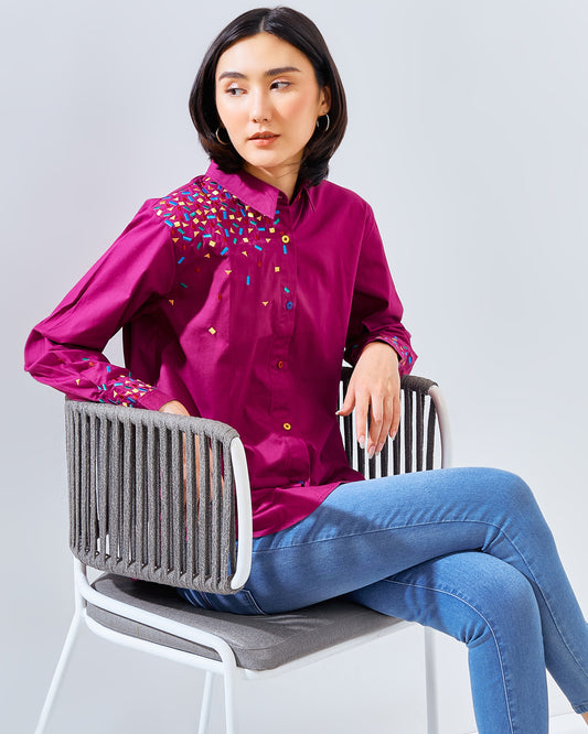 Mille Embro Top Purple