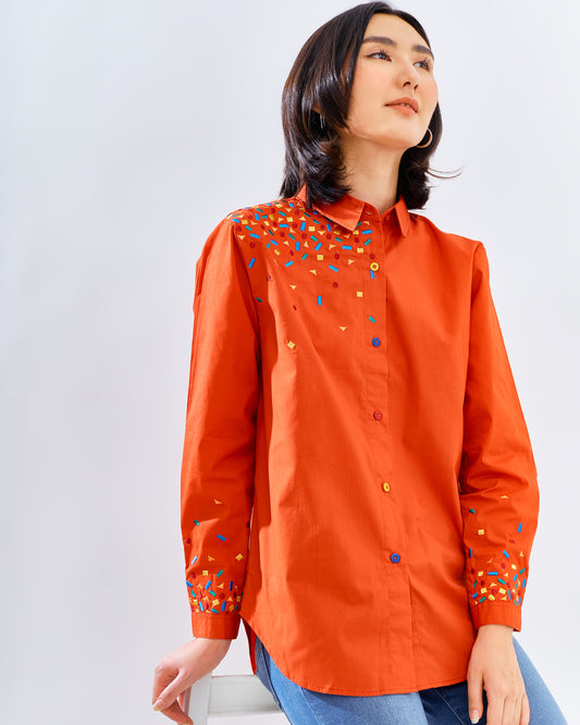 Mille Embro Top Orange