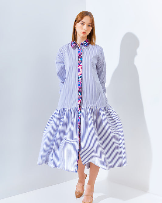 Rachell Dress Striped Navy