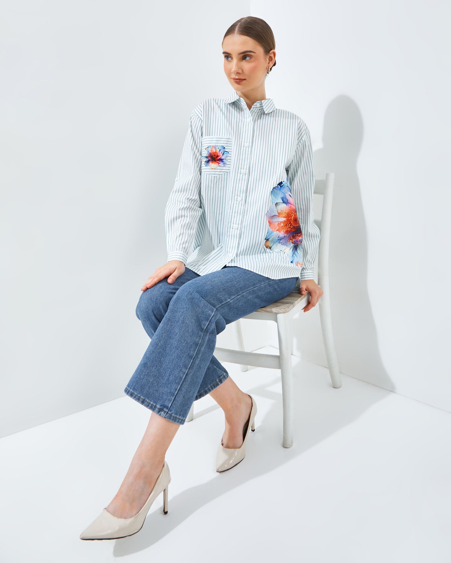 Lucilla Shirt White-Green