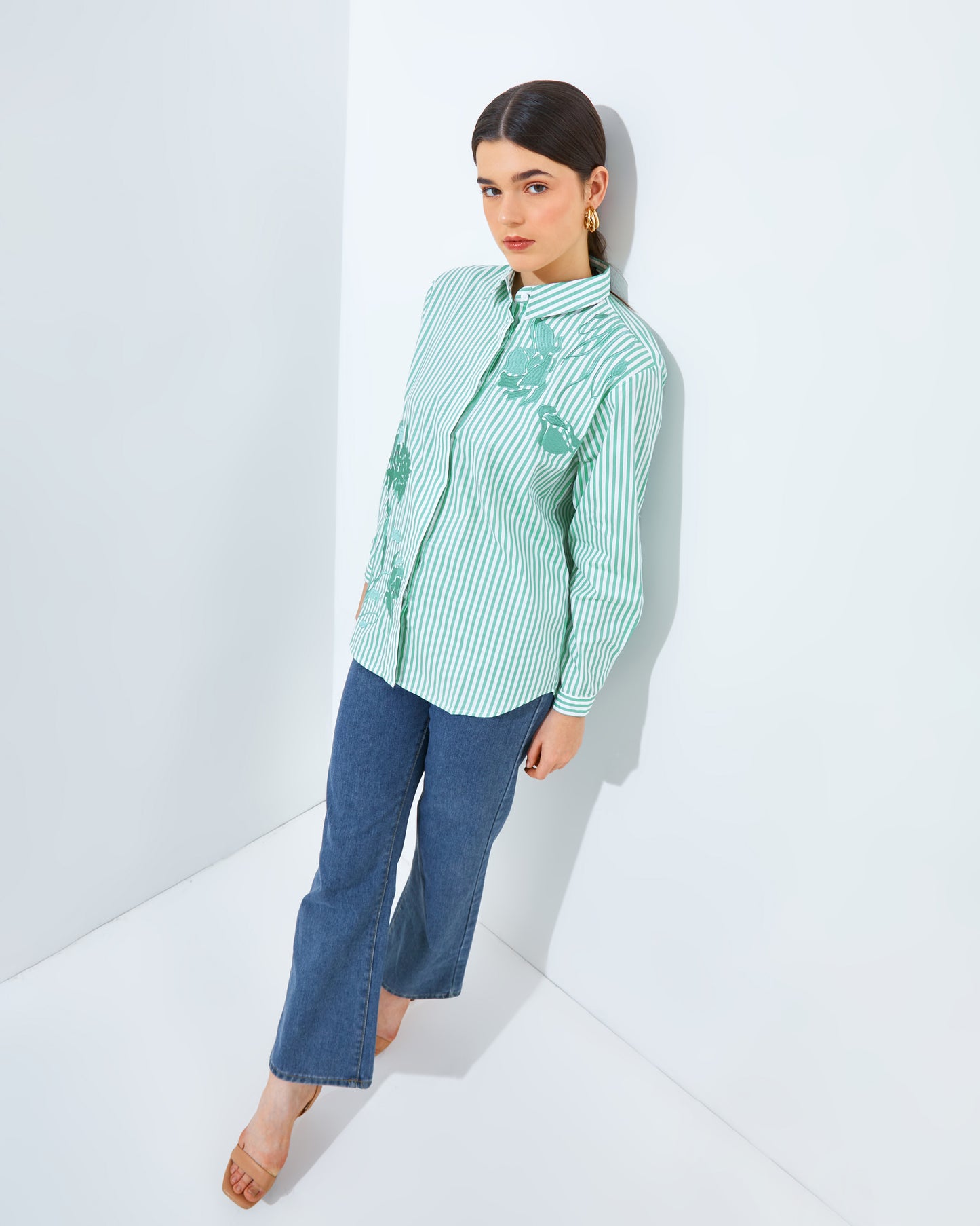 Narra Stripe Sage Green Set/Top
