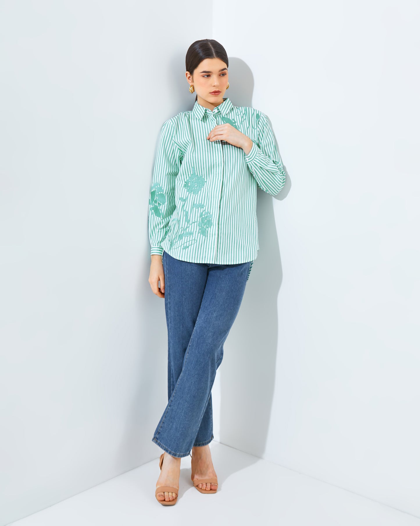 Narra Stripe Sage Green Set/Top