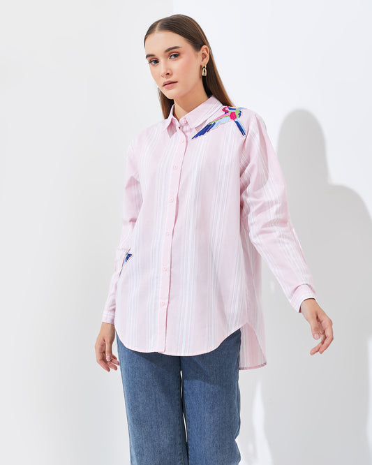 HURI STRIPE PINK SHIRT