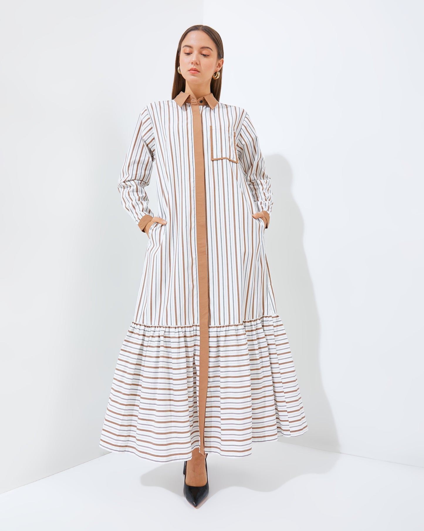 DRESS  BONNIE IN BROWN (PRE-ORDER)