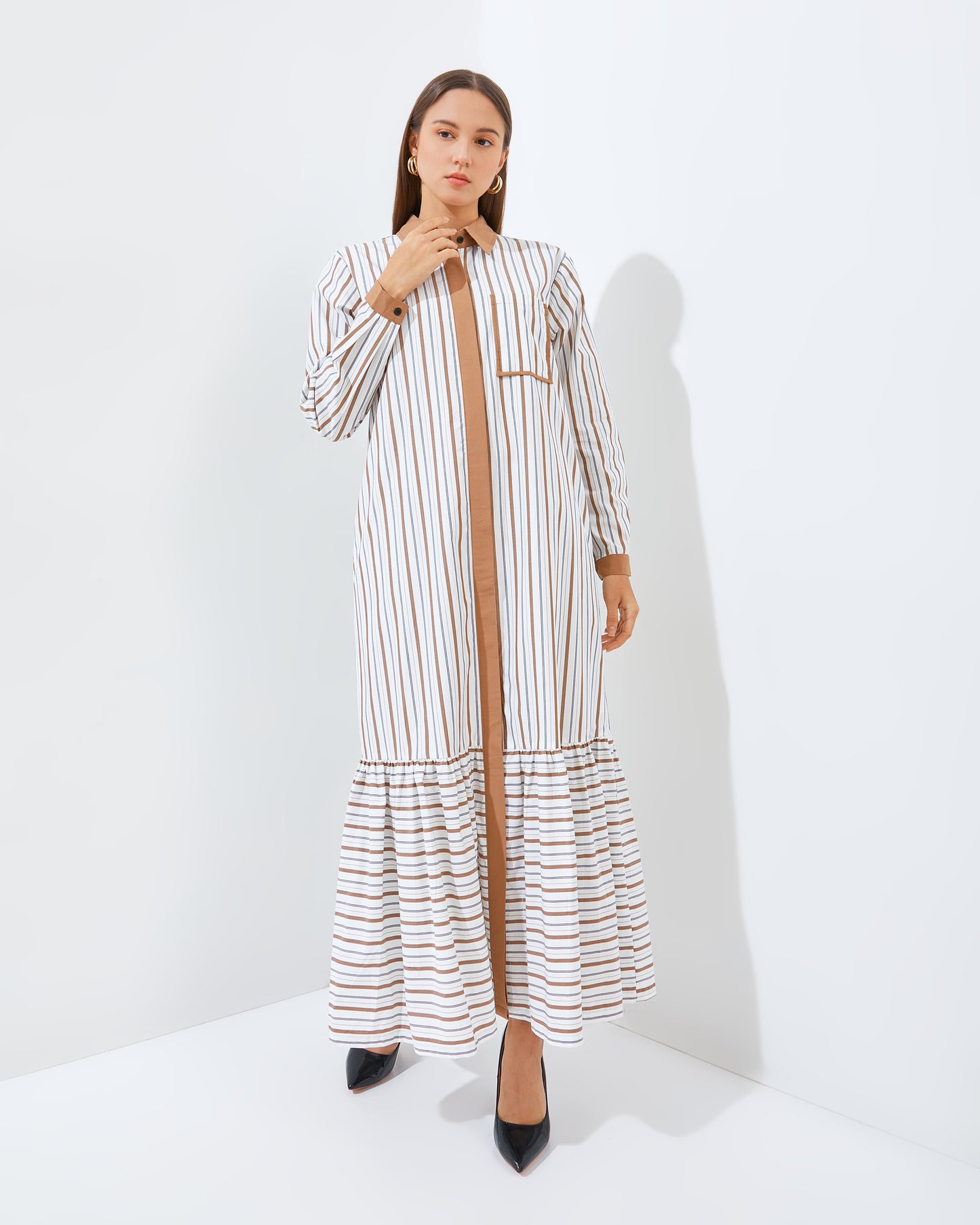 DRESS  BONNIE IN BROWN (PRE-ORDER)