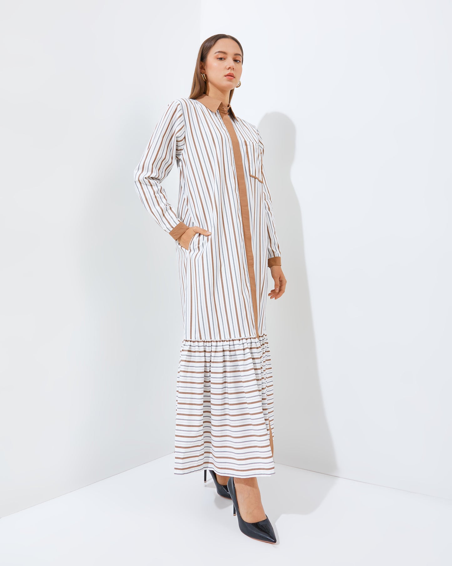 DRESS  BONNIE IN BROWN (PRE-ORDER)