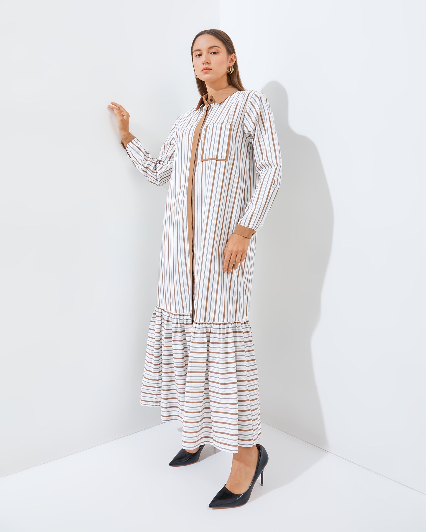 DRESS  BONNIE IN BROWN (PRE-ORDER)