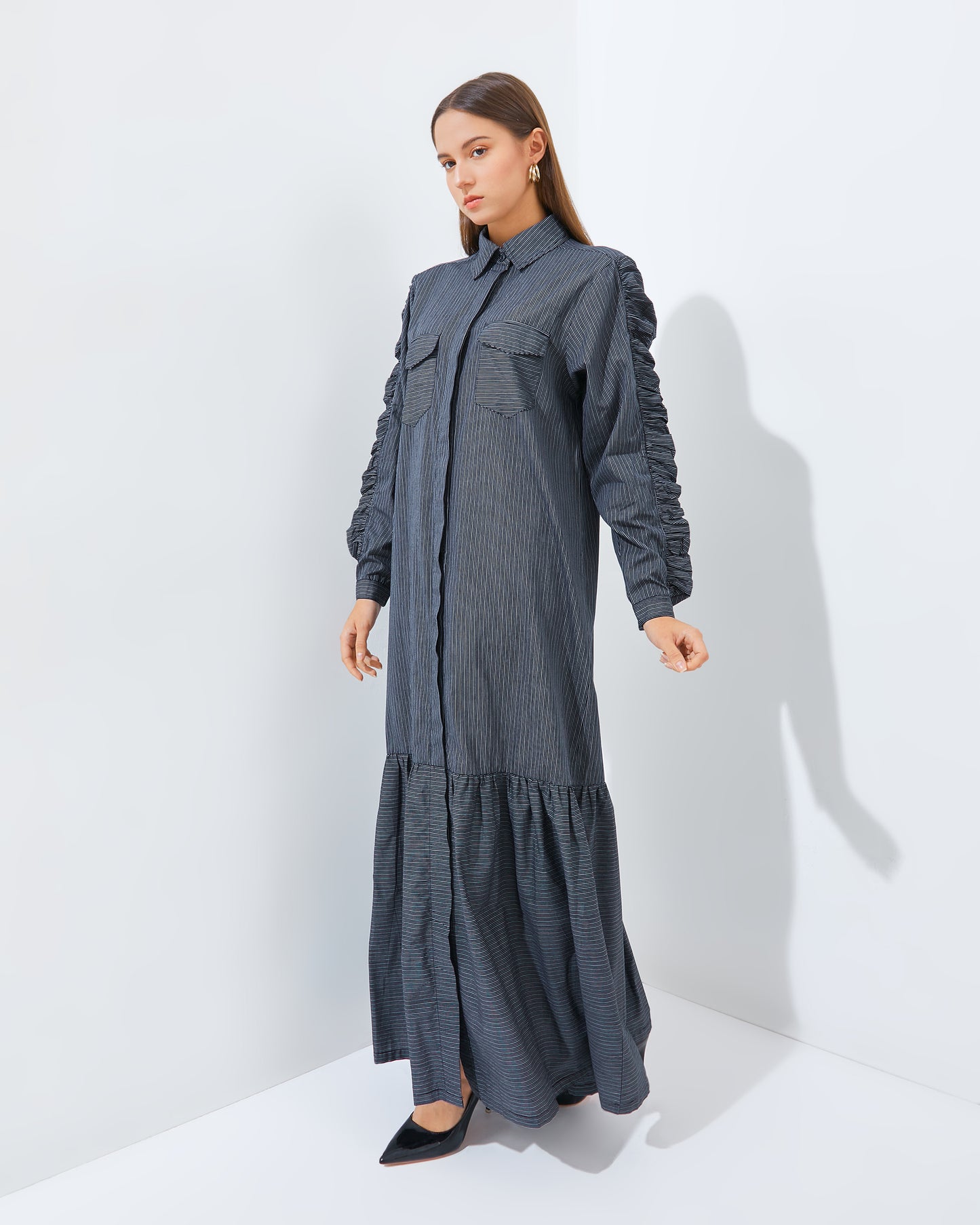 Xenna Dress in Black-White(Pre-Order)