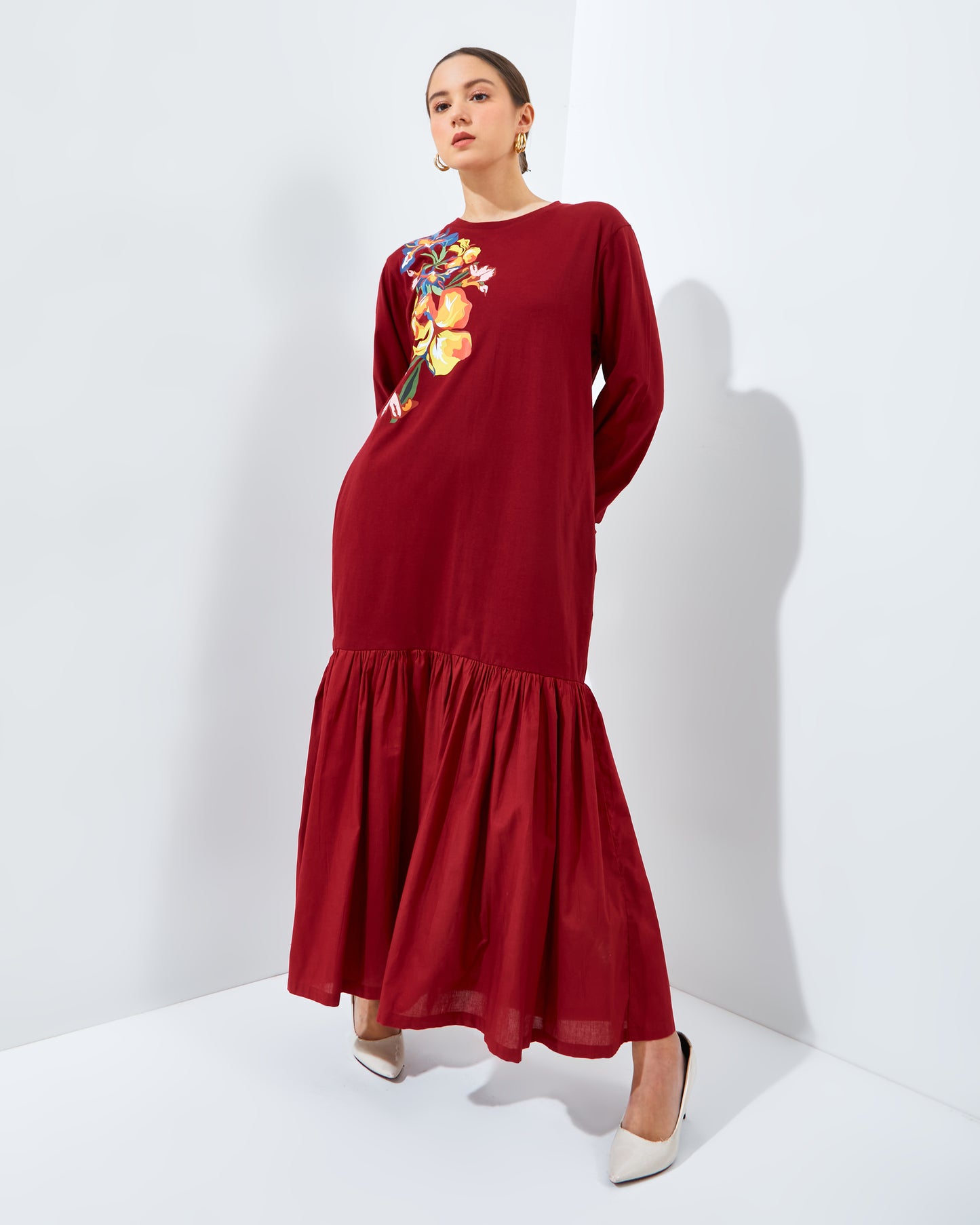 TERRE DRESS MAROON