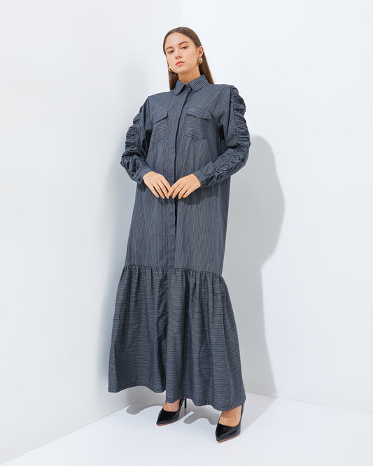 Xenna Dress in Black-White(Pre-Order)