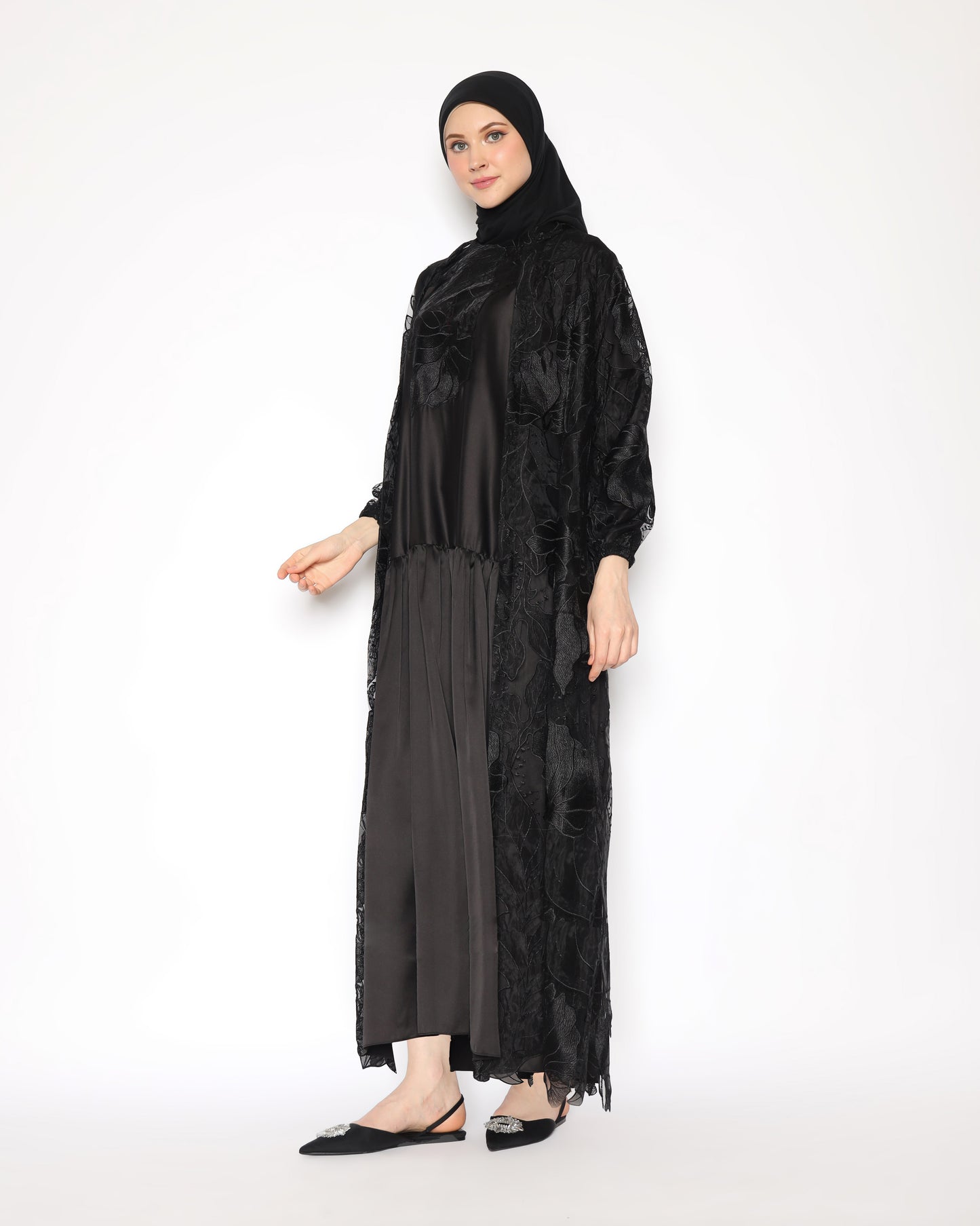 Omeera Women Matching Set Black