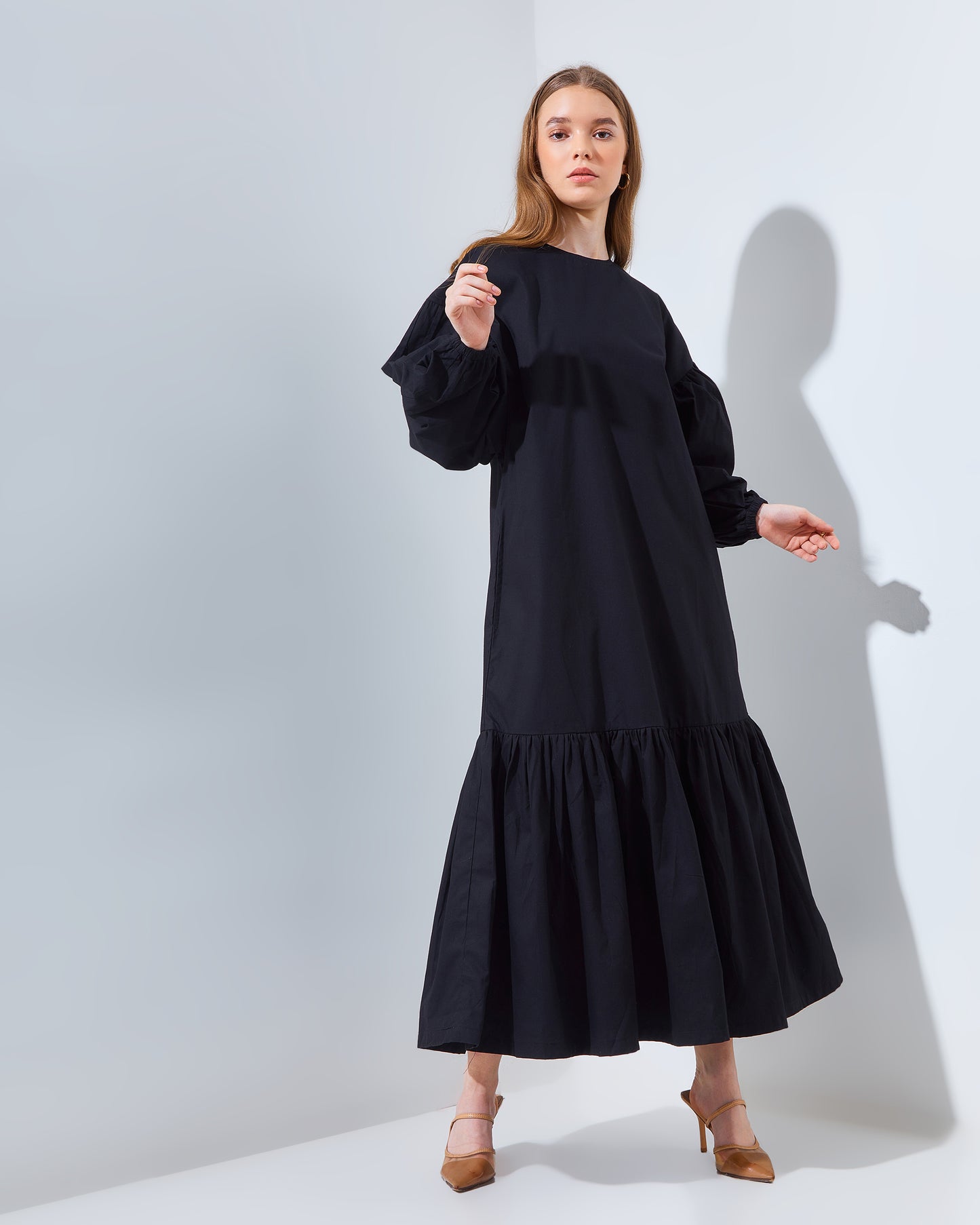 Adhia Statement Slevee Dress Black