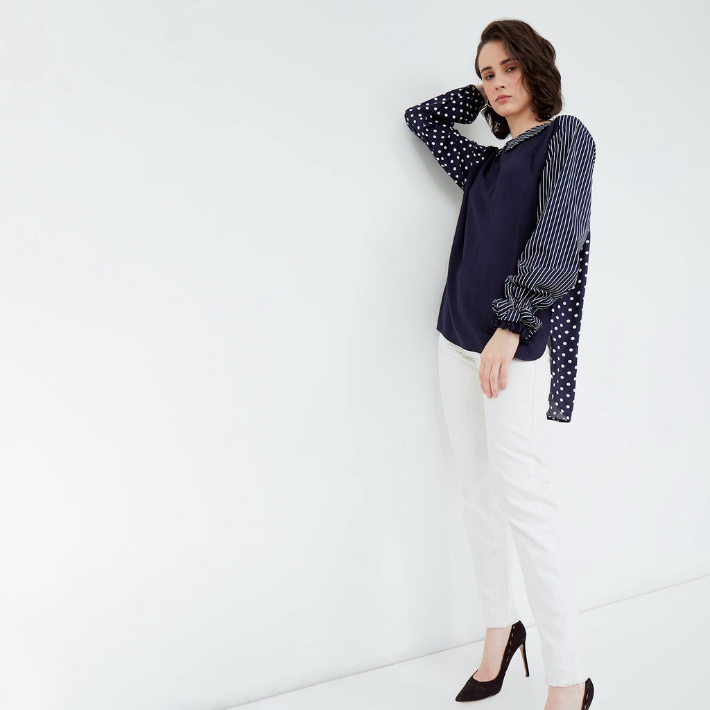 Bechara Navy Top
