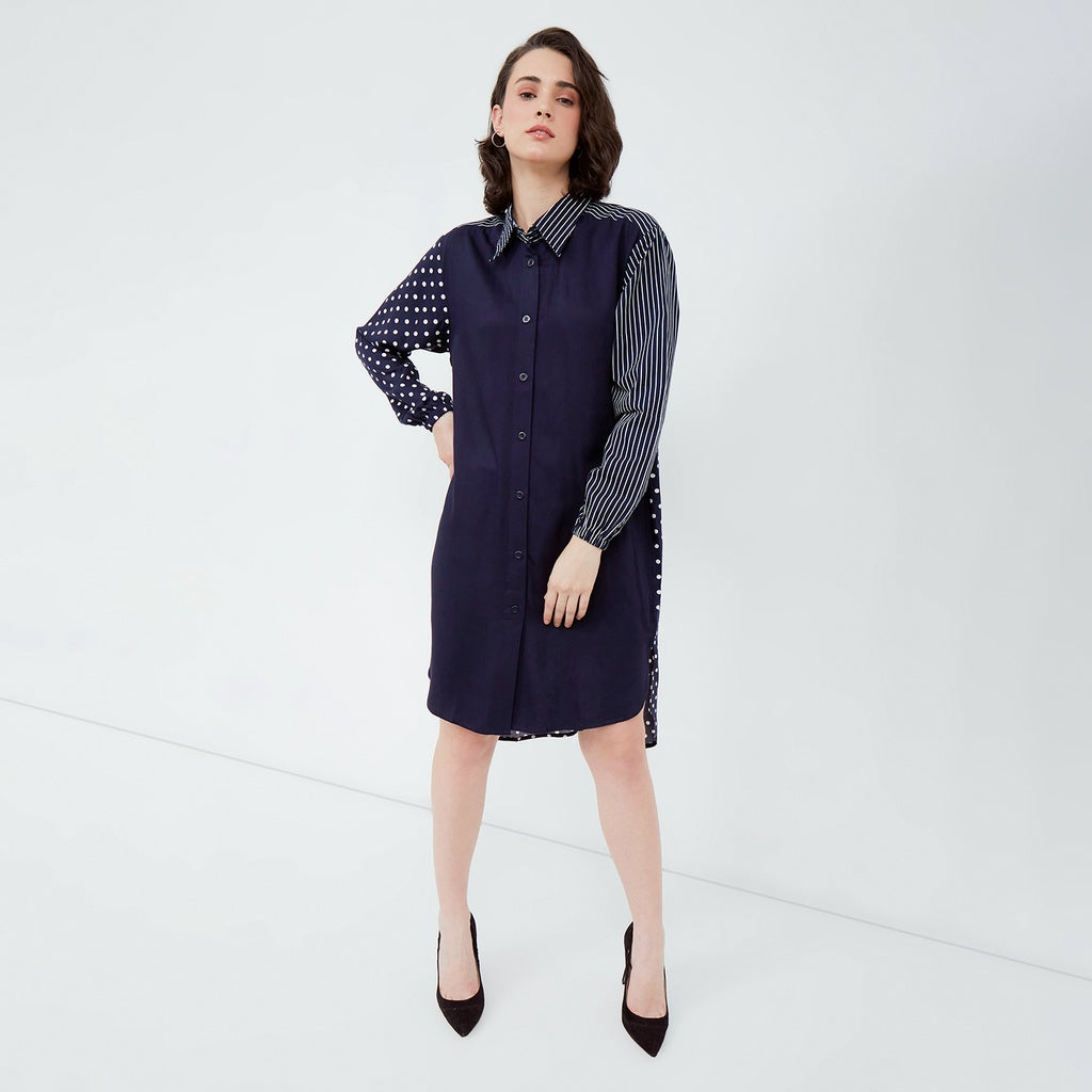 Bechara Navy Shirt Dress