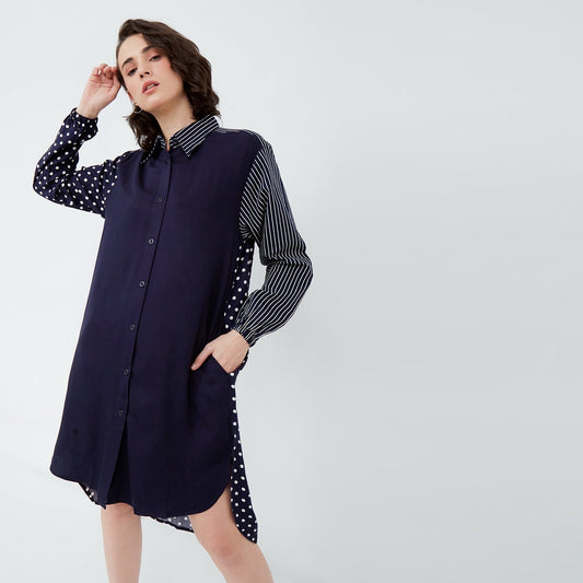 Bechara Navy Shirt Dress