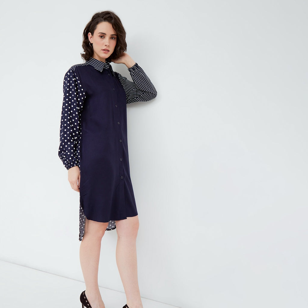 Bechara Navy Shirt Dress