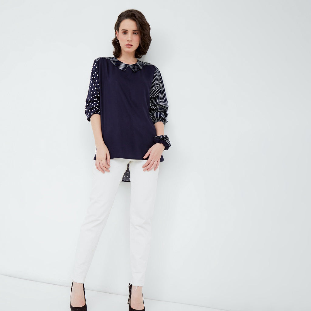 Bechara Navy Top