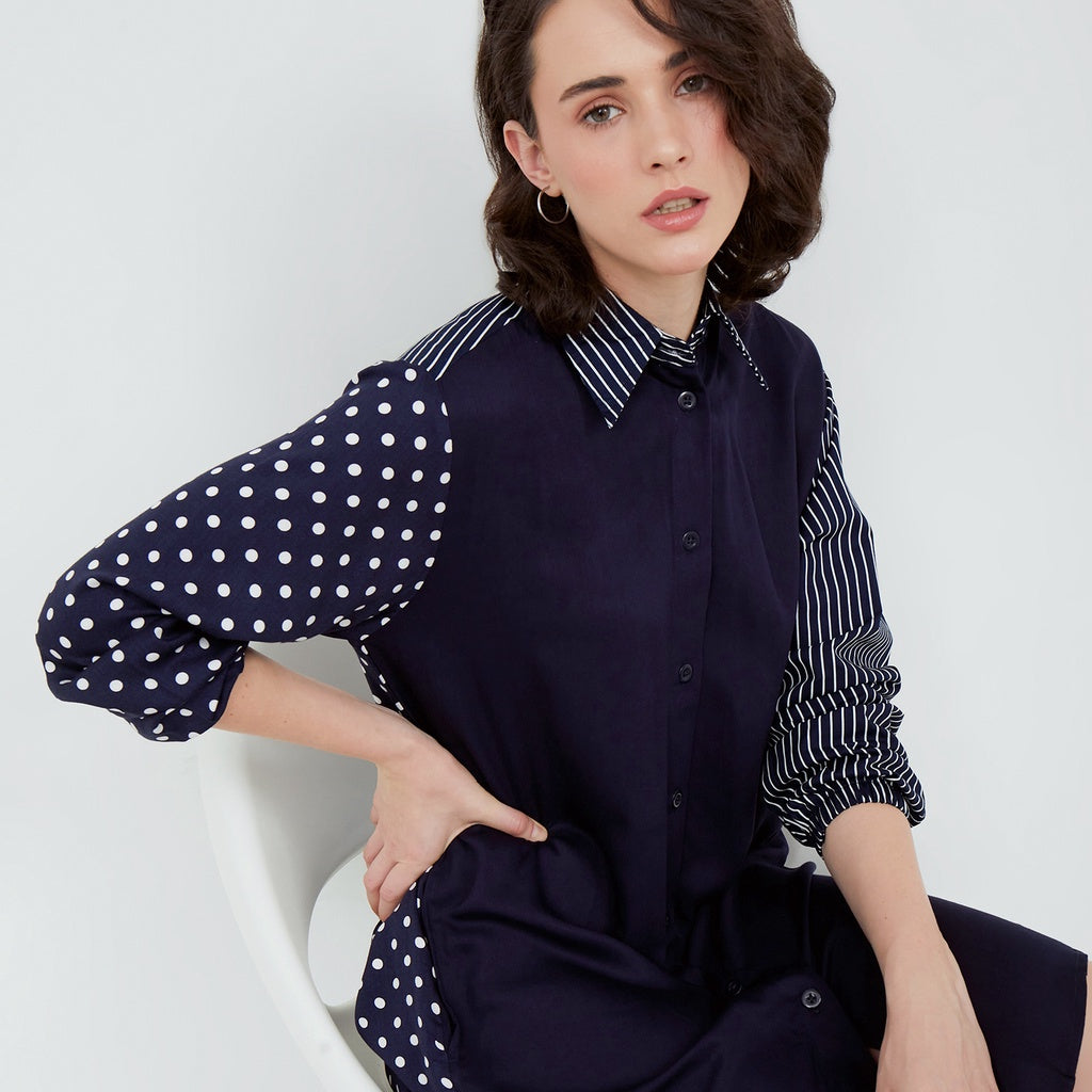 Bechara Navy Shirt Dress