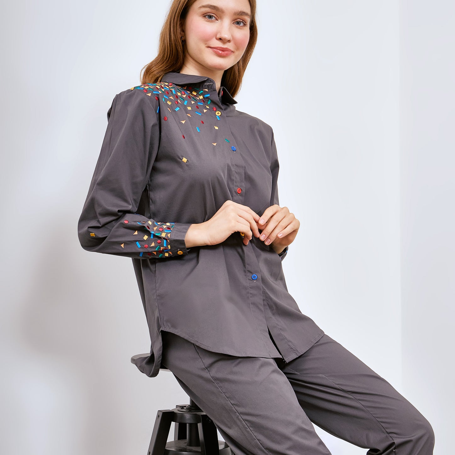 Mille Embro Matching set Grey