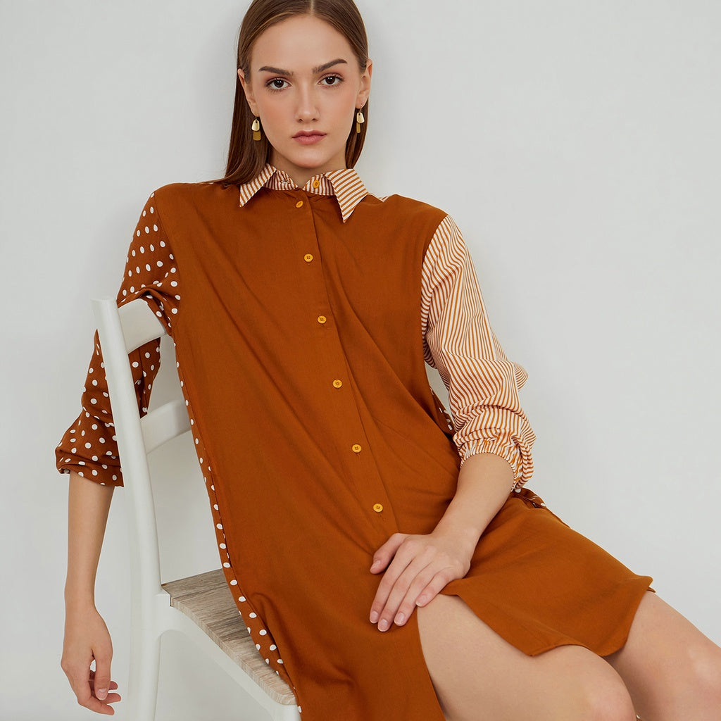 Bechara Shirt Dress Mustard