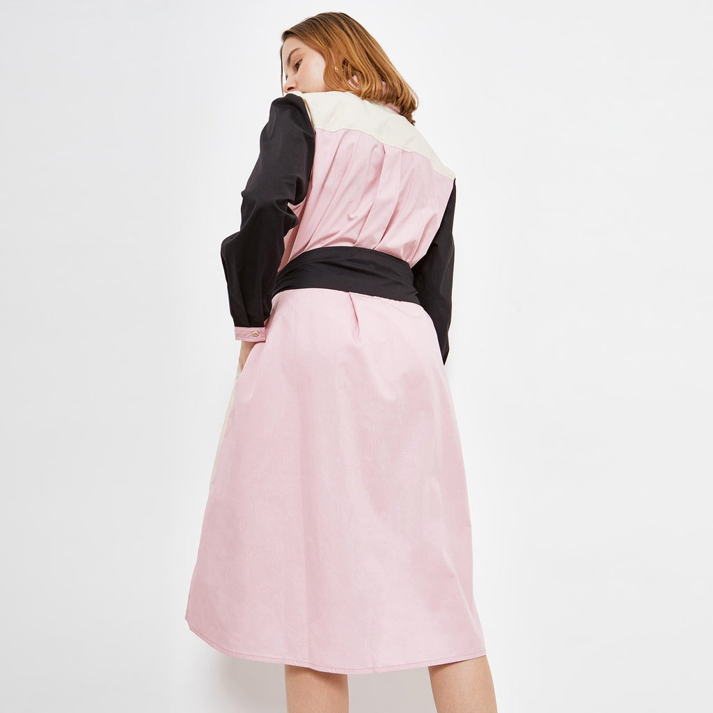 AGAFIA DRESS ( BLACK-CREAM )