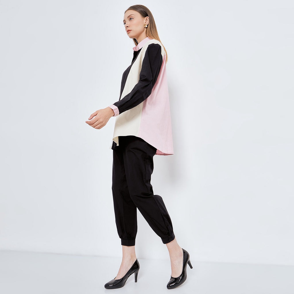 AGAFIA SHIRT ( BLACK-CREAM )