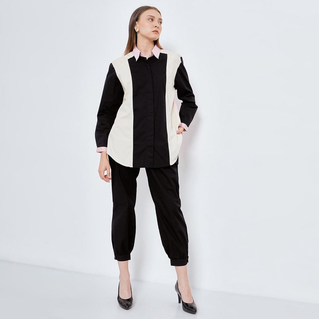 AGAFIA SHIRT ( BLACK-CREAM )