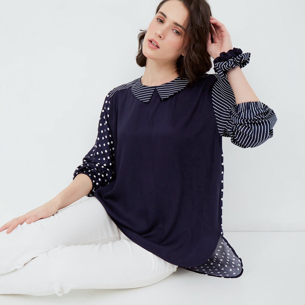 Bechara Navy Top