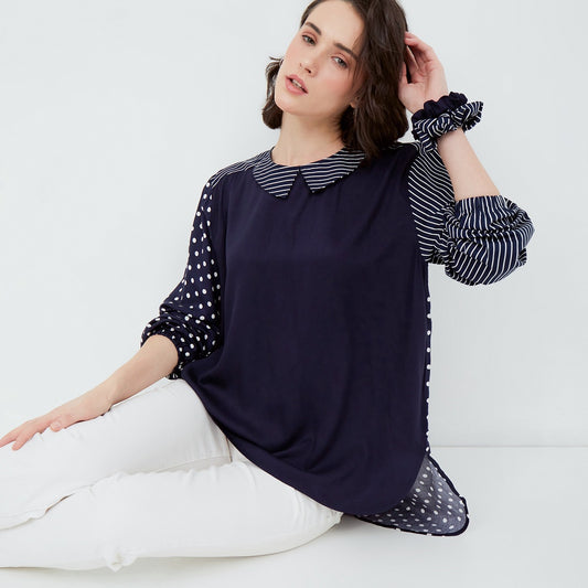 Bechara Navy Top