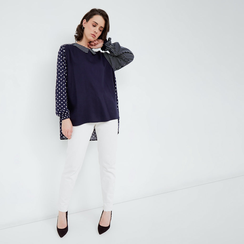 Bechara Navy Top